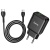 мережевий зарядний пристрій hoco n5 1usb/18w/qc3.0 + 1type-c/20w/pd + (type-c - type-c) (чорний) 