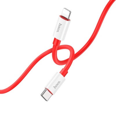 кабель hoco x87 magic silicone (pd) type-c - lightning 20w 3a/1m (червоний) 