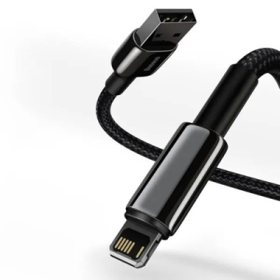 кабель baseus tungsten gold usb - lightning 2.4a/2m (calwj-a01) (black) 
