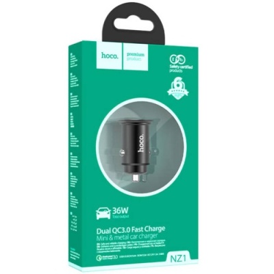 Автомобільний Зарядний Пристрій Hoco NZ1 2USB/36W/QC3.0 (Чорний)