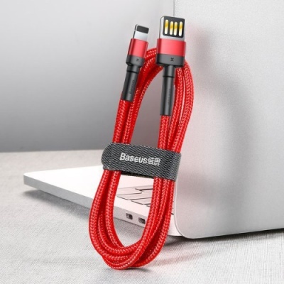 кабель baseus cafule se usb - lightning 2.4a/1m (calklf-g09) (red-black) 
