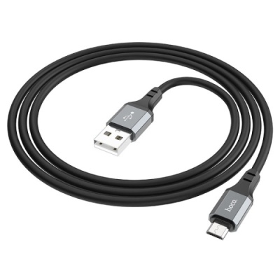 кабель hoco x86 silicone usb - microusb 2.4a/1m (чорний) 