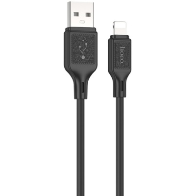 кабель hoco x90 cool silicone usb - lightning 2.4a/1m (чорний) 