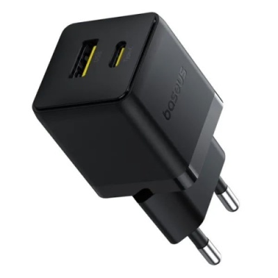 мережевий зарядний пристрій baseus palm fast charger (p1011160a113-01) 1usb/qc3.0 + 1type-c/pd 30w + (type-c - type-c 60w) (чорний) 