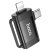 перехідник hoco ua31f lightning/type-c-usb 2in1 (чорний) 