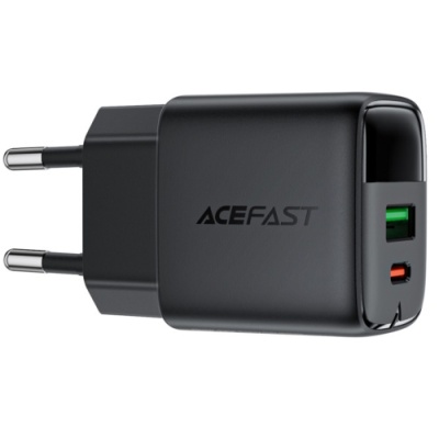 мережевий зарядний пристрій acefast a116 pd35w+qc 3.0 (1type-c/1usb/3a) (чорний) 