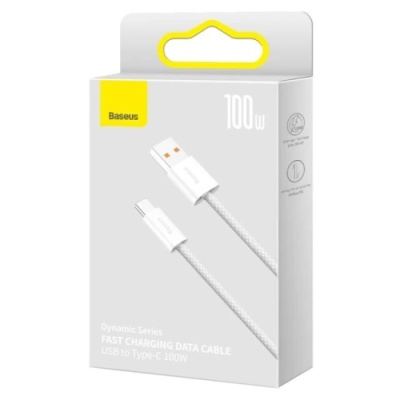 кабель baseus dynamic series fast charging usb - type-c 100w (cald000702) (2m) (white) 