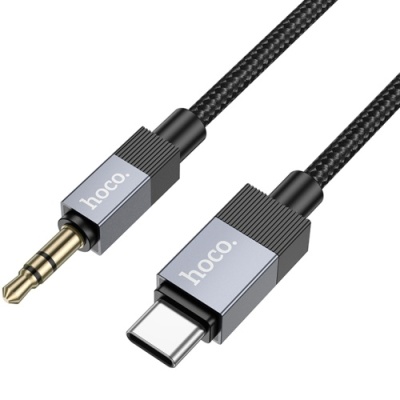 перехідник hoco upa32b type-c - jack 3.5 plug (1m) (чорний) 