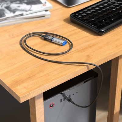 подовжувач usb hoco u107 usb male to usb female usb3.0 (чорний) 