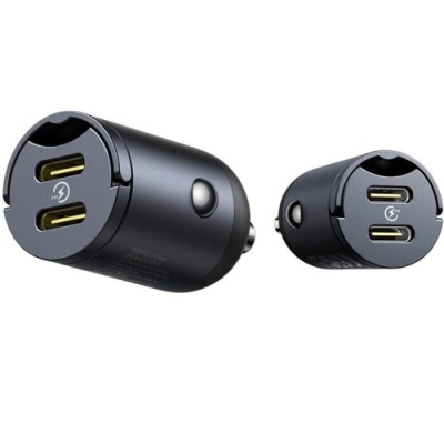 Автомобільний Зарядний Пристрій Baseus Tiny Star Mini Car (C00035001121-03) 2Type-C/30W/PD (black)