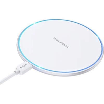 безпровідний зарядний пристрій borofone bq3 pro 15w (сріблястий) 