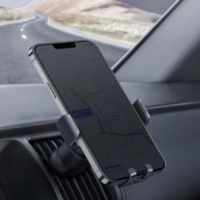 Автотримач Baseus Metal Age Gravity Car Mount Air Outlet Version (SUJS000013) Dark Grey