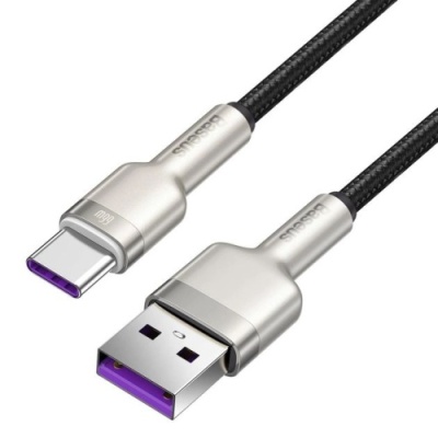 кабель baseus cafule metal usb - type-c 66w/1m (cakf000101) (black) 
