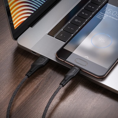 кабель hoco x58 airy silicone usb - microusb 2.4a/1m (чорний) 