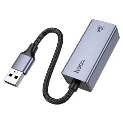 перехідник hoco ua37 usb - rj45 (1000 mbps) (сірий) 
