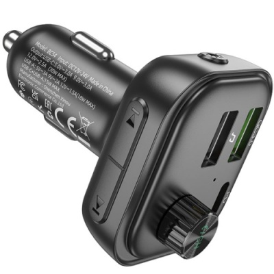 FM Модулятор Borofone BC54 PD20W+QC3.0 (Чорний)