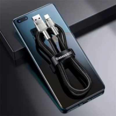 кабель baseus cafule metal usb - type-c 66w/2m (cakf000201) (black) 