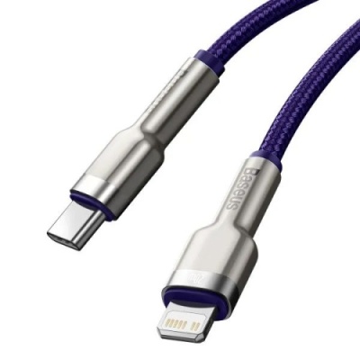 кабель baseus cafule metal (pd) type-c - lightning pd20w/2m (catljk-b05) (purple) 
