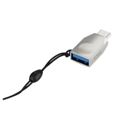перехідник hoco ua9 otg usb - type-c (сталевий) 