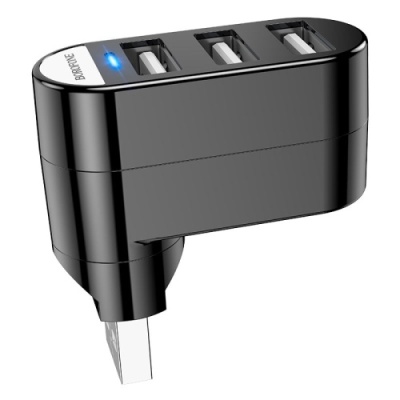 usb hub borofone dh3 (usb to usb2.0*3) - black 