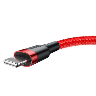 кабель baseus cafule usb - lightning 2.4a/1m (calklf-b09) (red-black) 