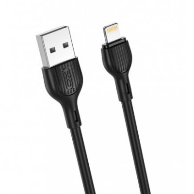 кабель xo nb200 usb - lightning 2.1a/2m (чорний) 