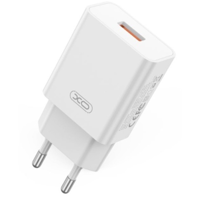 мережевий зарядний пристрій xo l127 1usb/18w/qc3.0 (бiлий) 
