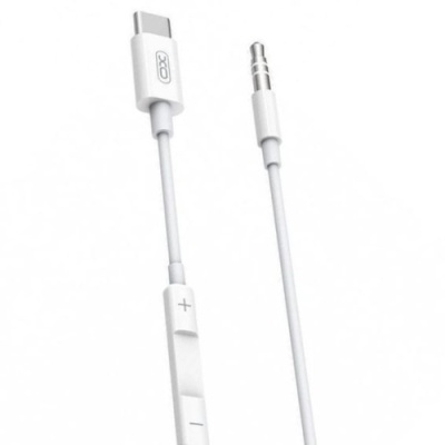 кабель aux xo nbr192b type-c male + 3.5 (male) 1m (білий) 