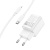 Мережевий Зарядний Пристрій Hoco C149A 1USB/18W/QC3.0 + 1Type-C/30W/PD + (Type-C - Lightning) (Бiлий) мережевий зарядний пристрій hoco c149a 1usb/18w/qc3.0 + 1type-c/30w/pd + (type-c - lightning) (бiлий)
