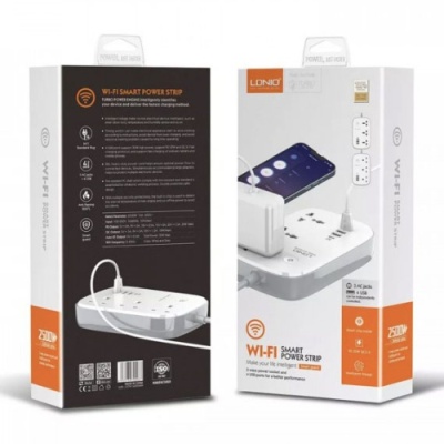 мережевий подовжувач ldnio scw3451 3 ports / pd / 3usb / 1 qc 3.0 1 / type-c / wifii (white) 