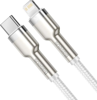 кабель baseus cafule metal (pd) type-c - lightning 20w/1m (catljk-a02) (white) 