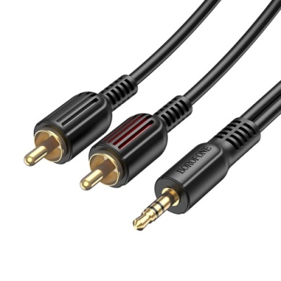 кабель aux borofone bl11 3.5mm to 2*rca 1,5m (чорний) 