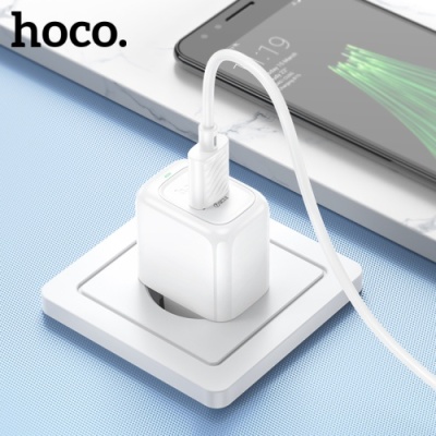мережевий зарядний пристрій hoco cs52a 1usb/18w/qc3.0 (білий) 