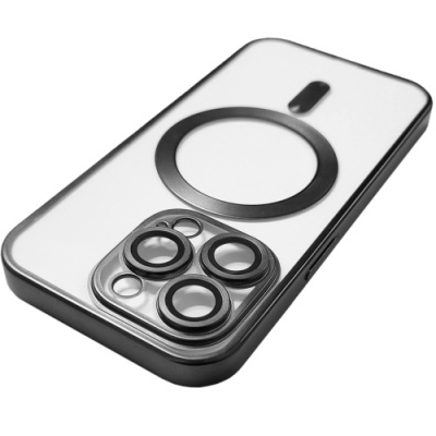 Купить чохол tpu metallic full camera with magsafe для apple iphone 12 pro max (matte black) онлайн
