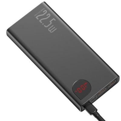 додаткова батарея power bank baseus ppad 000001 adaman metal qc 22.5w 10000 mah (чорний) 