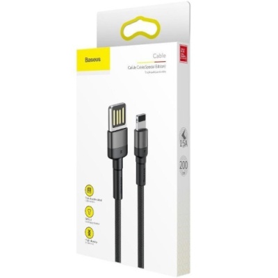 кабель baseus cafule se usb - lightning 2.4a/1m (calklf-gg1) (black-grey) 