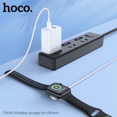 безпровідний зарядний пристрій hoco cw46 (apple watch 1-8, se/se2, ultra) (білий) 