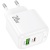 мережевий зарядний пристрій hoco cs54a 1usb/18w/qc3.0 + 1type-c/20w/pd (білий) 