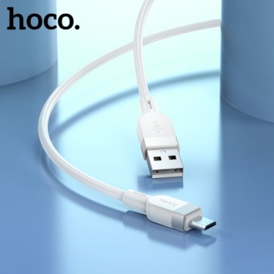 кабель hoco x109 silicone usb - microusb 2.4a/1m (білий) 