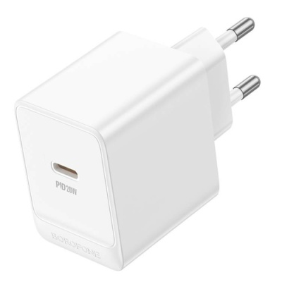 мережевий зарядний пристрій borofone bas13a charger set 1type-c/20w/pd (білий) 