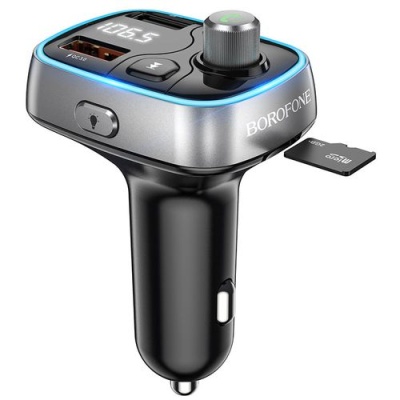FM Модулятор Borofone BC32 Bluetooth Sunlight QC3.0 2USB/3A Black