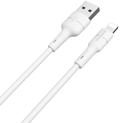 кабель borofone bx30 silicone usb - lightning 2.4a/1m (білий) 