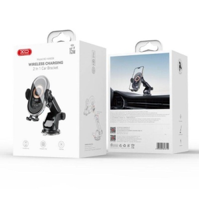 Автотримач XO WX-038 Wireless Charger 15W (Чорний)