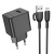 мережевий зарядний пристрій borofone bas11a 1usb/10.5w + (usb - microusb) (чорний) 