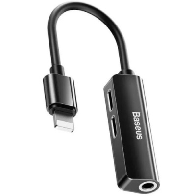 перехідник baseus l52 lightning to 2xlightning + 3.5mm (call52-01) (black) 