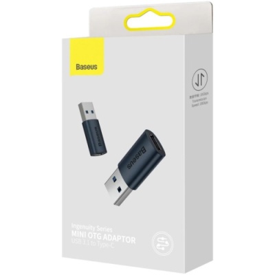 перехідник baseus ingenuity series mini otg type-c to usb 3.1 (zjjq000103) (blue) 
