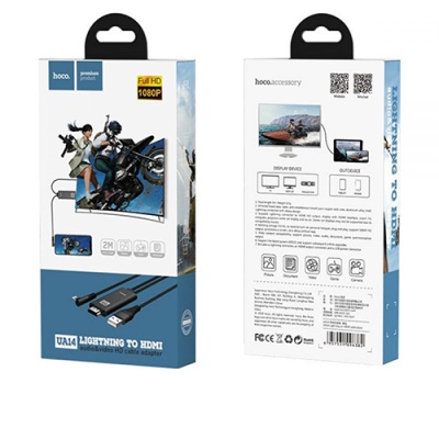 перехідник hoco ua14 lightning - hdmi 2m (чорний) 