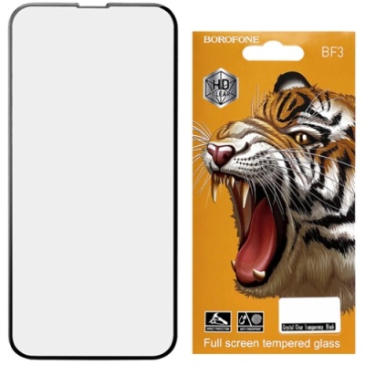захисне скло borofone bf3 full glue hd для apple iphone 13 pro max/14 plus (чорний) 