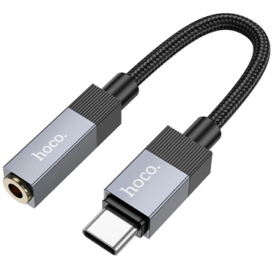 перехідник hoco upa32c type-c - jack 3.5 (чорний) 