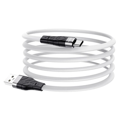 кабель hoco x53 silicone usb - type-c 3.0a/1m (білий) 